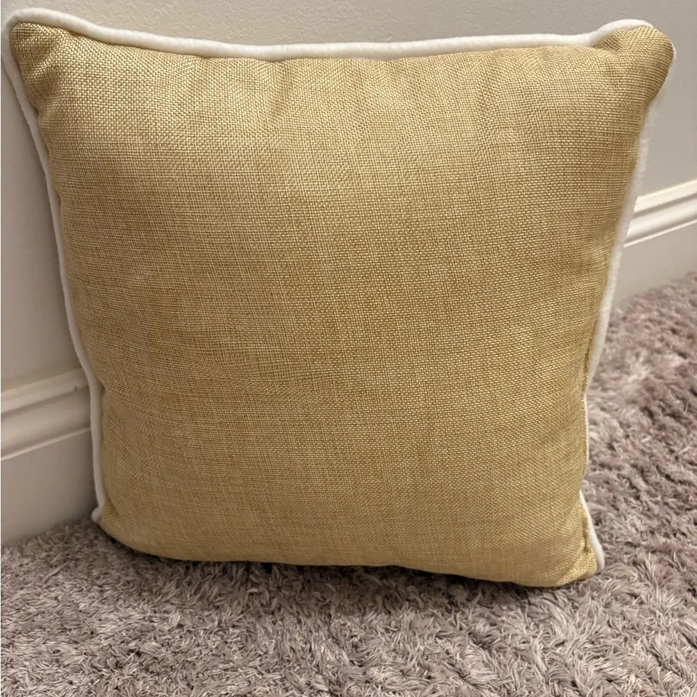 Easter Bunny Decorative Pillow - White and Burlap